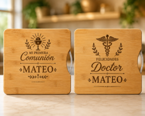 Tabla de corte madera grabado laser